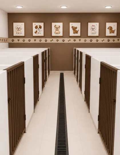 Corredor das baias decorado